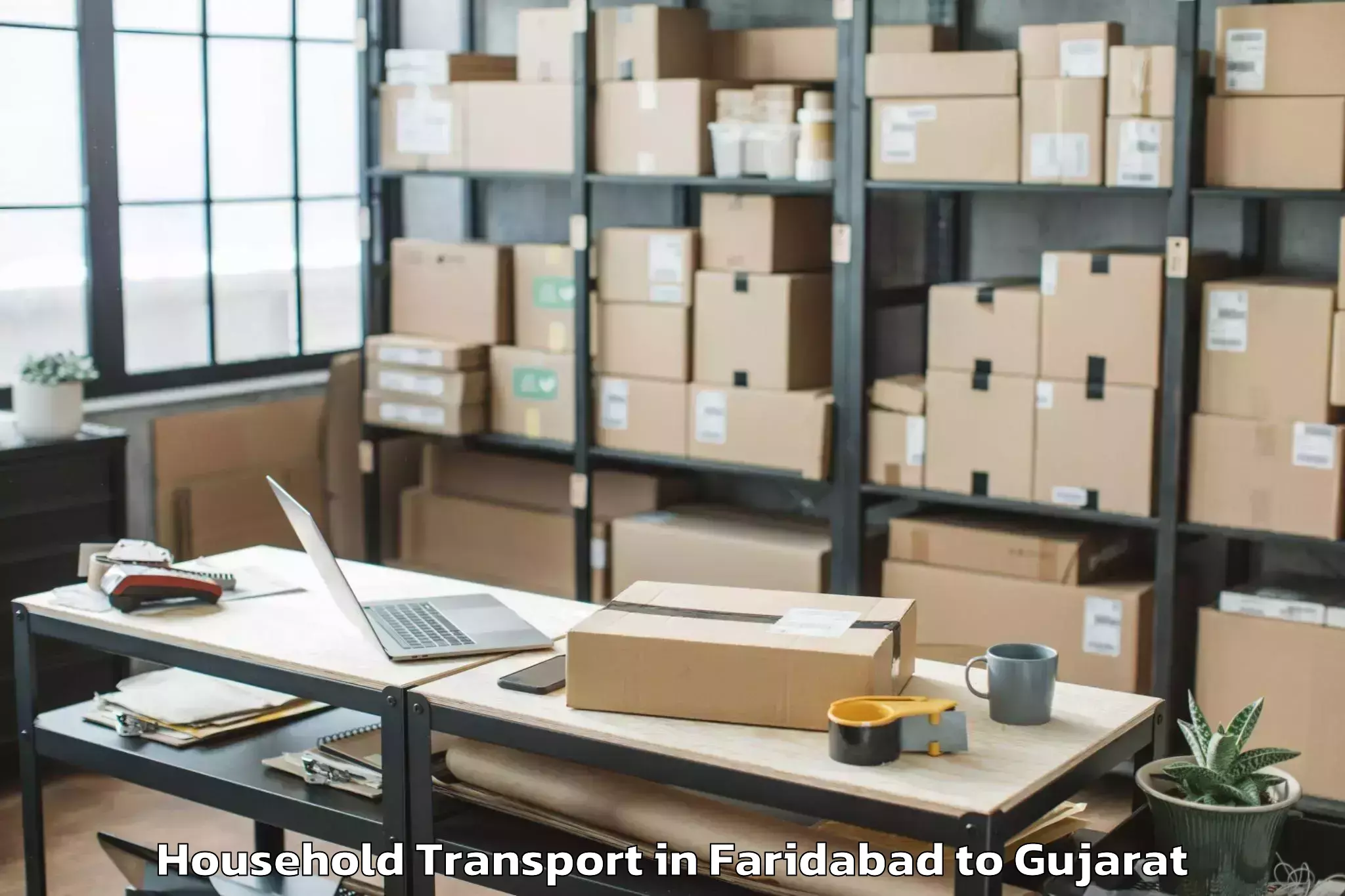 Faridabad to Porbandar Airport Pbd Household Transport Booking